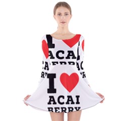 I love acai berry Long Sleeve Velvet Skater Dress