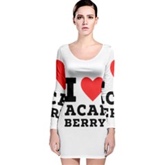 I love acai berry Long Sleeve Velvet Bodycon Dress