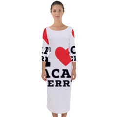 I love acai berry Quarter Sleeve Midi Bodycon Dress