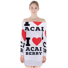 I love acai berry Long Sleeve Off Shoulder Dress