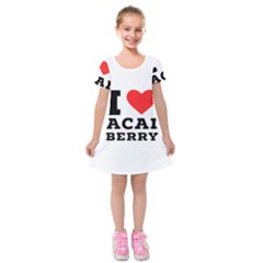 I Love Acai Berry Kids  Short Sleeve Velvet Dress