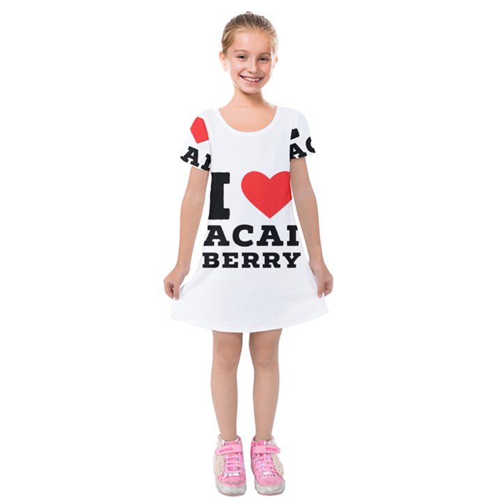 I love acai berry Kids  Short Sleeve Velvet Dress