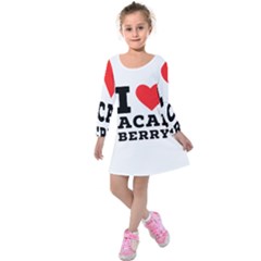 I love acai berry Kids  Long Sleeve Velvet Dress