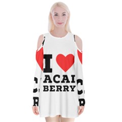 I love acai berry Velvet Long Sleeve Shoulder Cutout Dress