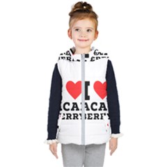 I Love Acai Berry Kids  Hooded Puffer Vest by ilovewhateva