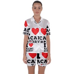 I love acai berry Satin Short Sleeve Pajamas Set