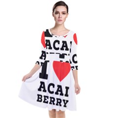 I love acai berry Quarter Sleeve Waist Band Dress