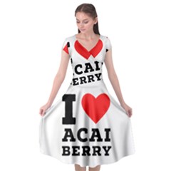 I love acai berry Cap Sleeve Wrap Front Dress