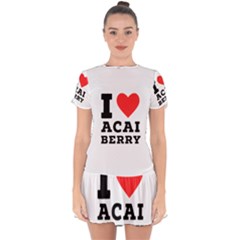 I love acai berry Drop Hem Mini Chiffon Dress