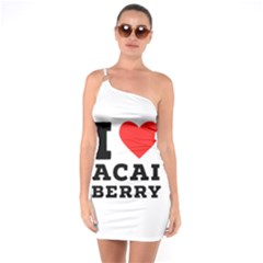 I love acai berry One Shoulder Ring Trim Bodycon Dress