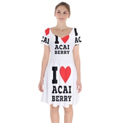 I love acai berry Short Sleeve Bardot Dress