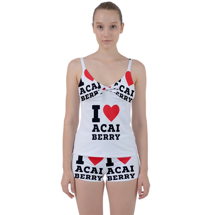 I love acai berry Tie Front Two Piece Tankini