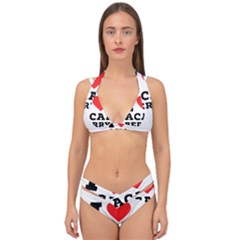 I love acai berry Double Strap Halter Bikini Set