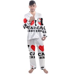 I love acai berry Men s Long Sleeve Satin Pajamas Set