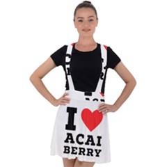 I love acai berry Velvet Suspender Skater Skirt