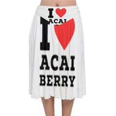 I love acai berry Velvet Flared Midi Skirt