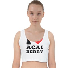 I love acai berry Velvet Racer Back Crop Top