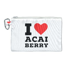 I love acai berry Canvas Cosmetic Bag (Large)
