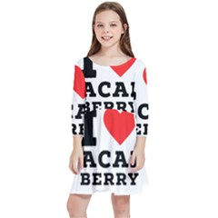 I love acai berry Kids  Quarter Sleeve Skater Dress