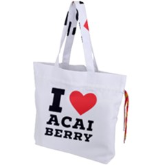 I Love Acai Berry Drawstring Tote Bag by ilovewhateva