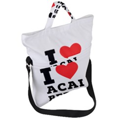 I love acai berry Fold Over Handle Tote Bag
