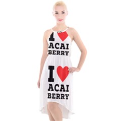 I love acai berry High-Low Halter Chiffon Dress 