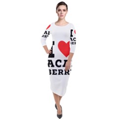 I love acai berry Quarter Sleeve Midi Velour Bodycon Dress