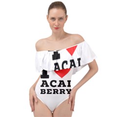 I love acai berry Off Shoulder Velour Bodysuit 
