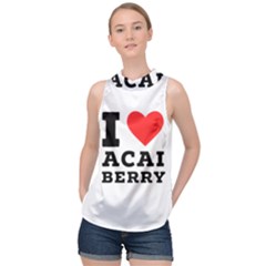 I love acai berry High Neck Satin Top