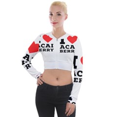 I Love Acai Berry Long Sleeve Cropped Velvet Jacket