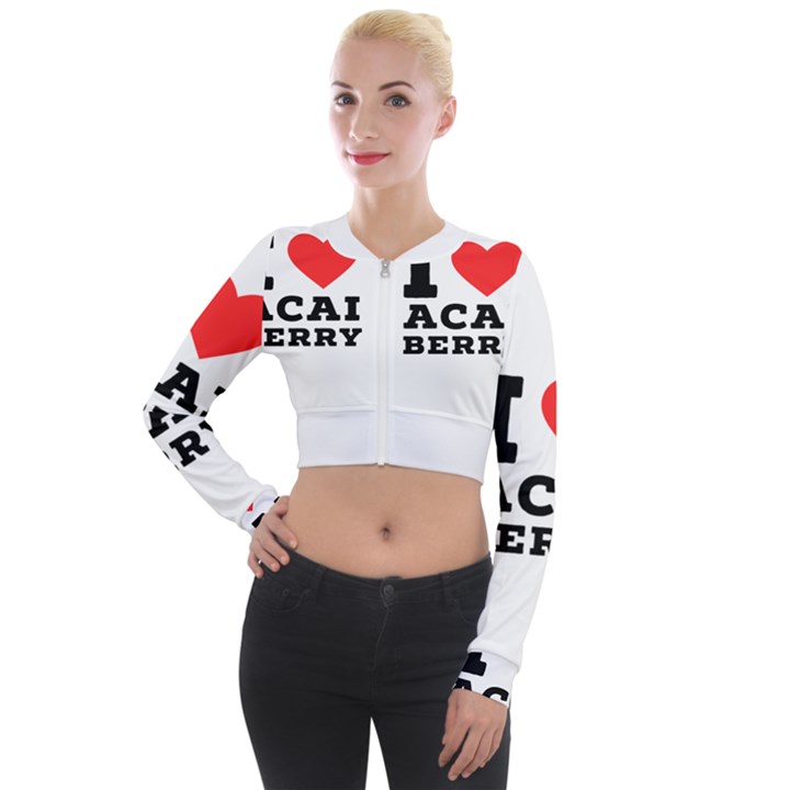 I love acai berry Long Sleeve Cropped Velvet Jacket