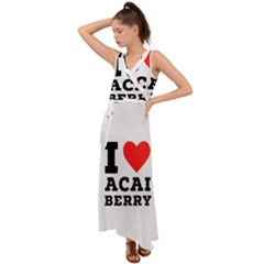 I love acai berry V-Neck Chiffon Maxi Dress