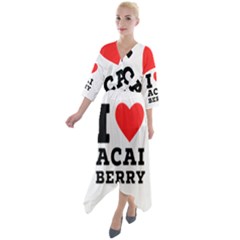 I love acai berry Quarter Sleeve Wrap Front Maxi Dress