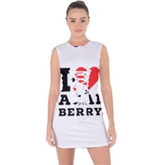 I love acai berry Lace Up Front Bodycon Dress