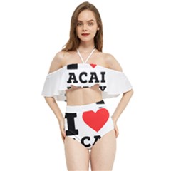 I love acai berry Halter Flowy Bikini Set 