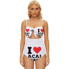 I love acai berry Knot Front One-Piece Swimsuit