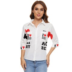 I love acai berry Women s Quarter Sleeve Pocket Shirt