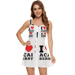 I Love Acai Berry Ruffle Edge Bra Cup Chiffon Mini Dress by ilovewhateva