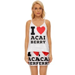 I love acai berry V-Neck Satin Pajamas Set