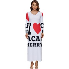 I love acai berry Long Sleeve Longline Maxi Dress