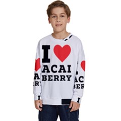 I Love Acai Berry Kids  Long Sleeve Jersey by ilovewhateva