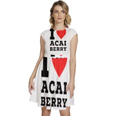 I love acai berry Cap Sleeve High Waist Dress