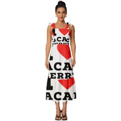 I love acai berry Tie-Strap Tiered Midi Chiffon Dress