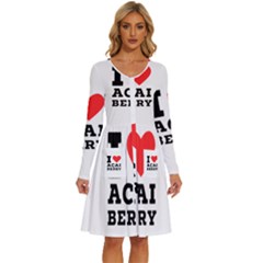 I love acai berry Long Sleeve Dress With Pocket