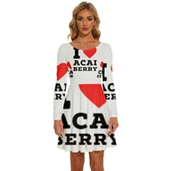 I love acai berry Long Sleeve Wide Neck Velvet Dress
