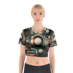 Illustrations Technology Robot Internet Processor Cotton Crop Top by Cowasu