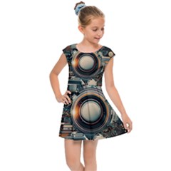 Illustrations Technology Robot Internet Processor Kids  Cap Sleeve Dress