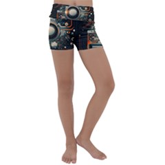 Illustrations Technology Robot Internet Processor Kids  Lightweight Velour Yoga Shorts by Cowasu