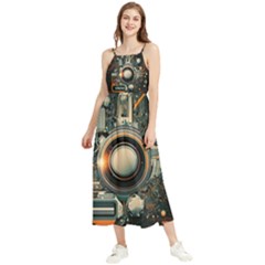 Illustrations Technology Robot Internet Processor Boho Sleeveless Summer Dress