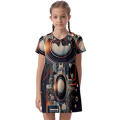 Illustrations Technology Robot Internet Processor Kids  Asymmetric Collar Dress by Cowasu